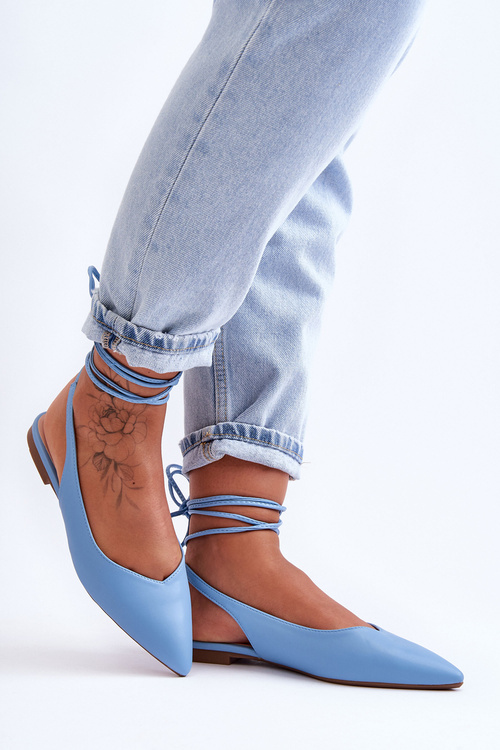 Dámské svázané baleríny modré Lilly Ann