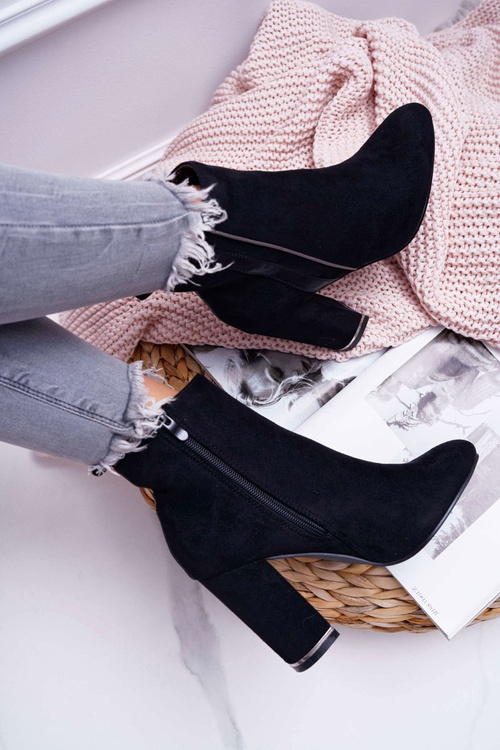 Dámské Kotníkové Boty Na Podpatku Černé Domeno