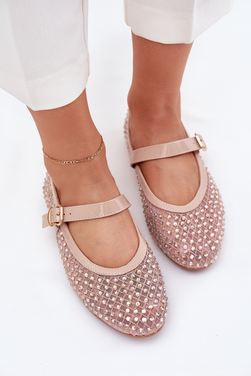 Ozdobené Dámske Baletky S Pásikom A Prackou Béžové Avirae