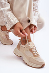 Sportovní Šněrovací Boty Na Platformě Bežové Escape