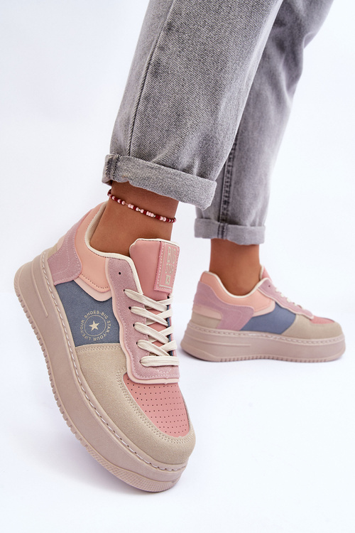 Dámske športové topánky Big Star MM274233 Pink-Beige