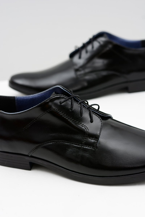 Pánské Polobotky Bednarek Elegantní Kožené lakované Obuv Černé Peter