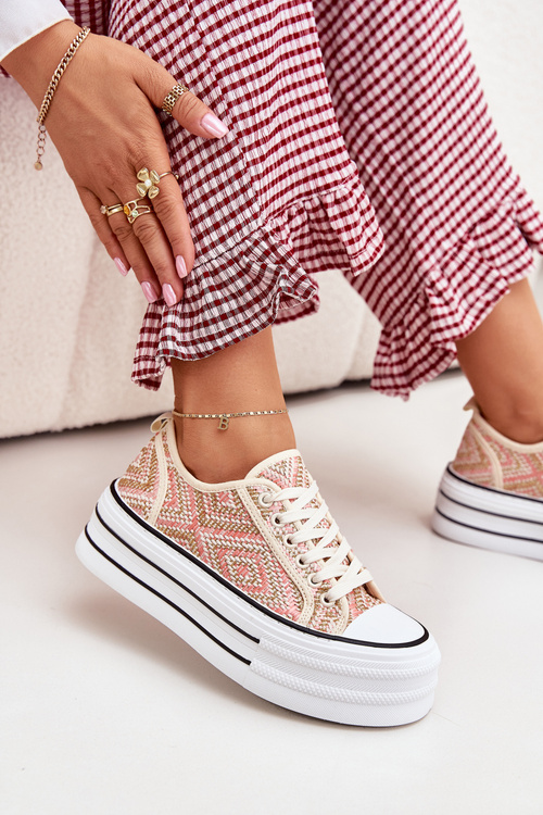 Nízke Dámske Tenisky Na Platforme Rúžové Melina