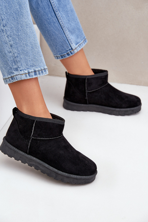 Dámske Snehule Z Eko Zamsu Čierne Noliri