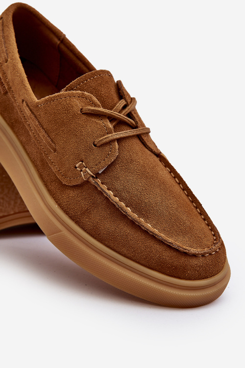 Kožené pánské polobotky mokasíny Big Star NN174198 Camel