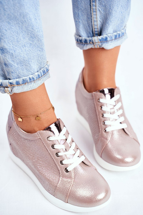 Dámská Obuv Sneakers Sergio Leone Béžový lesk SP235