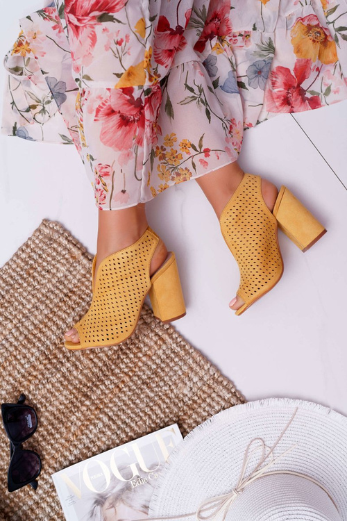 Dámske sandále na peep špičke pilieru žltá Nevienna