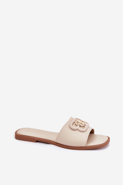 Plné dámské sandály s ozdobným detailem béžové Nenitta