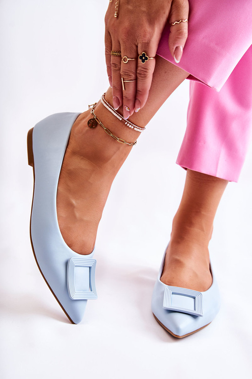 Kožené baleríny s modrou Spitz Simone