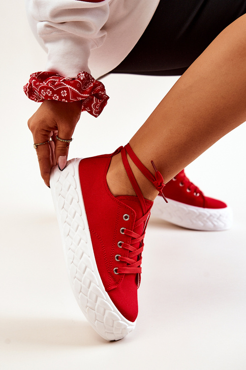 Tenisky Na Masivní Platformě Červené Suzane