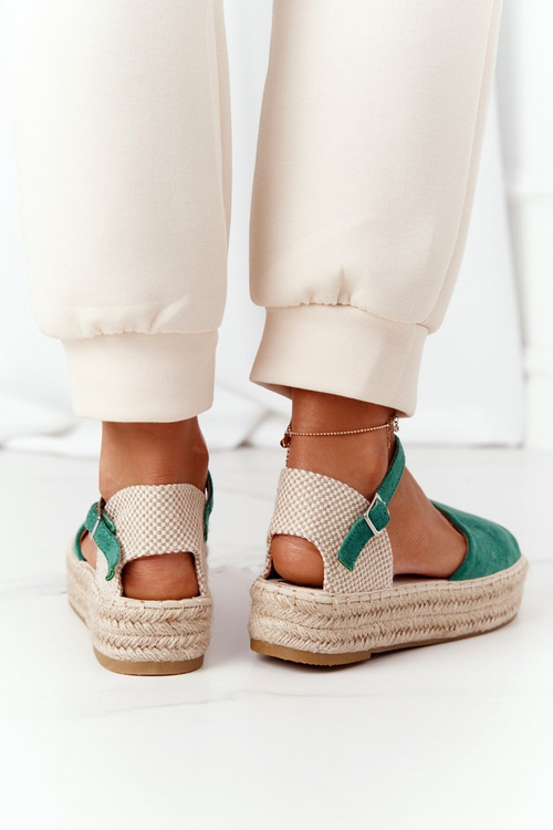 Sandále na plošine s Green Megara Braid
