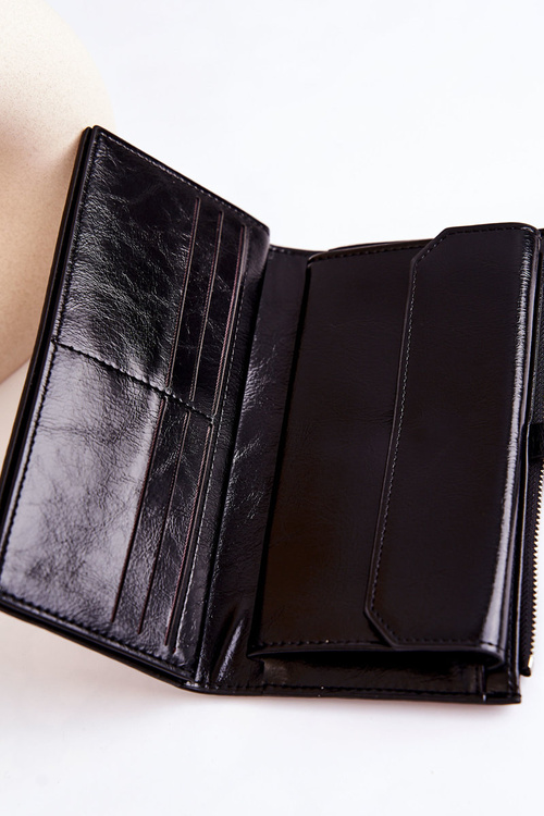 Čierna peňaženka z koženého magnetu nerda