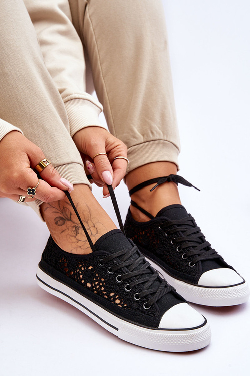 Dámske čipky Black Fiergo tenisky