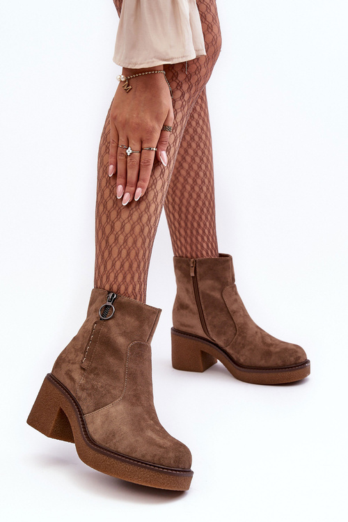 Dámske topánky Romella Brown Zipper