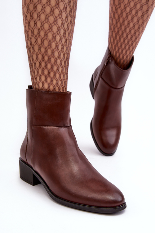 Dámske kožené topánky hnedé semotti