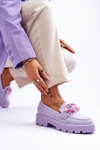 Dámske mokasíny na platforme s dekoráciami fialová brenda