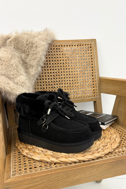 Dámske snehule z prírodného semišu D.Franklin DFSH375006 Čierne