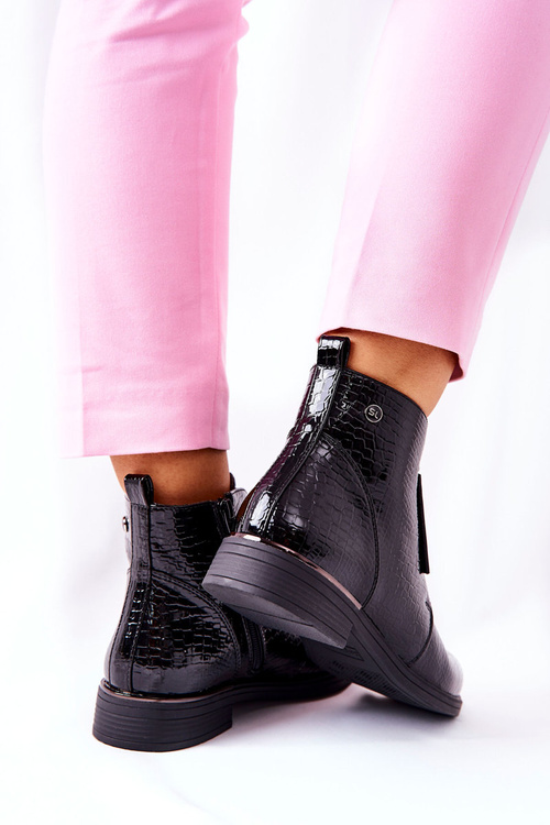 Maľované vysoké podpätky Sergio leone bt400 čierna