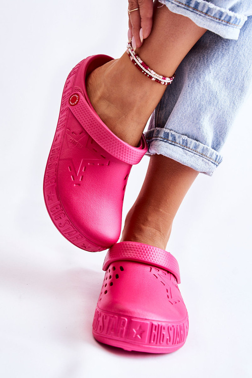 Dámské světlé pantofle Big Star II275007 fuchsie