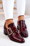 Lakované boty s přezkou Burgundy Taliya