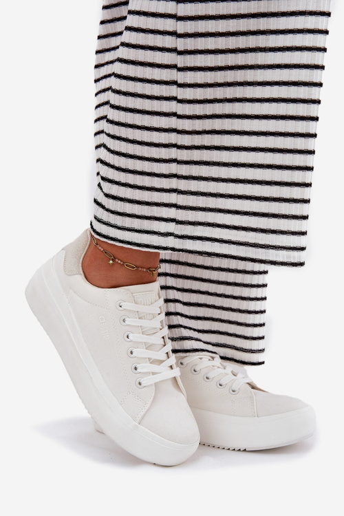 Dámske Plátěné Tenisky Na Platforme Big Star RR274463 Biele