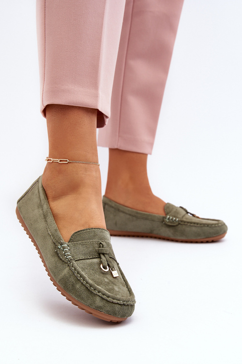 Dámské Zamszové Klasické Mokasíny Zelené Ontala