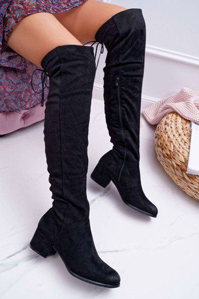 Black Dámske izolované topánky Suede Barski 98-7