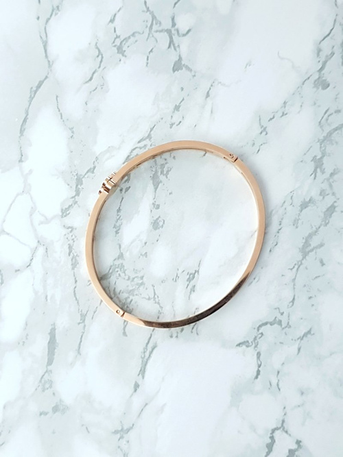 Dámsky oceľový náramok so štyrmi zirkónmi Pink Gold Avior