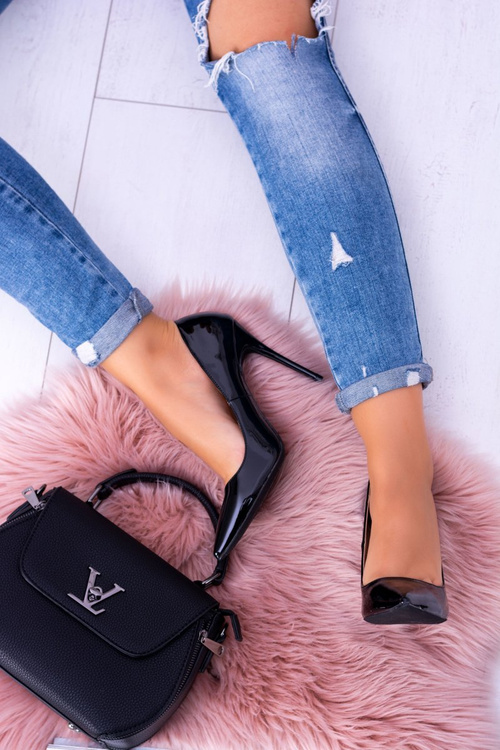 Maľované vysoké podpätky v Boo boo čiernej