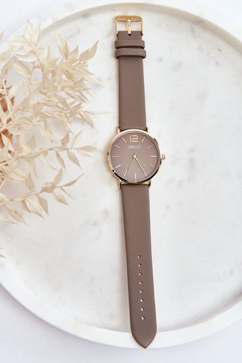 Dámské kožené pásek hodinky Ernest E62001MD šedá