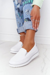 Dámské Kožené Tenisky Slip-On S.Barski Bílé