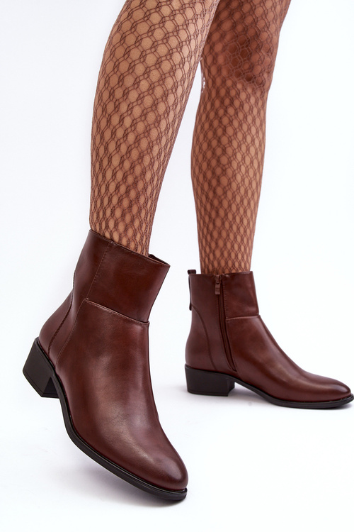 Dámske kožené topánky hnedé semotti