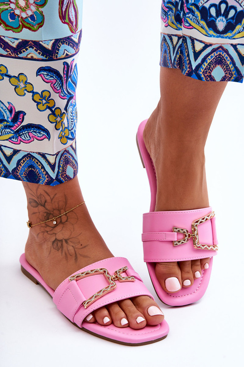 Dámské klasické Žabky s ozdobou růžové Impressive