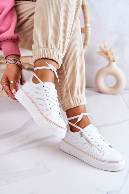 Sportovní Boty Na Platformě bílá a růžová Louisa