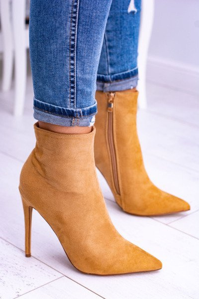 Lu Boo Suede topánky na vysokých podpätkoch Camel Veneci