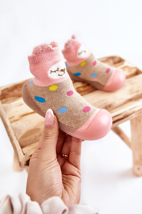 Dětské pantofle Niechodki Befado 002P019 Béžová a růžová