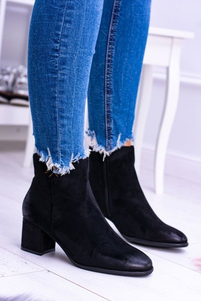 Dámske čierne topánky na semišovom ferimate Post