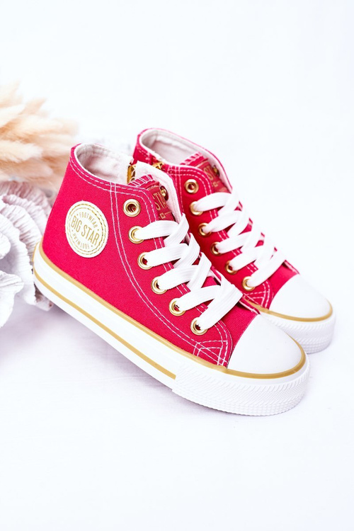 Detské vysoké tenisky s veľkou hviezdou HH374137 Pinker Slider