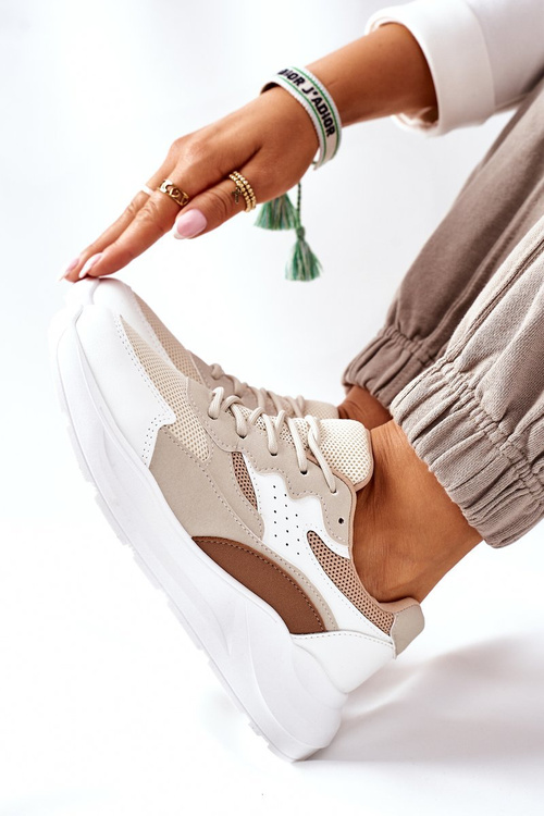 Dámská Sportovní Obuv Sneakersy Béžové Going