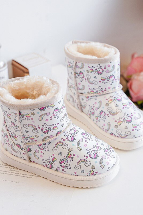 Detské snehové topánky vzorované béžou Elenet