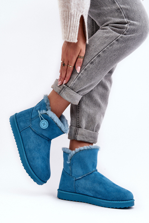 Izolované ženské snehové topánky s dekoráciou modrý sirol