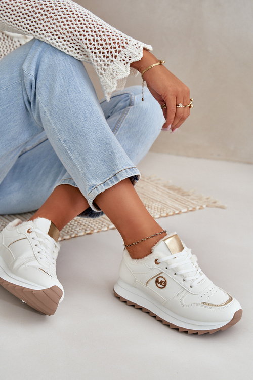 Teplé Zateplené Športové Topánky Na Platforme Biele Lerisas