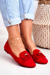 Dámské Mokasíny Červené Lordsy Fringe Therese
