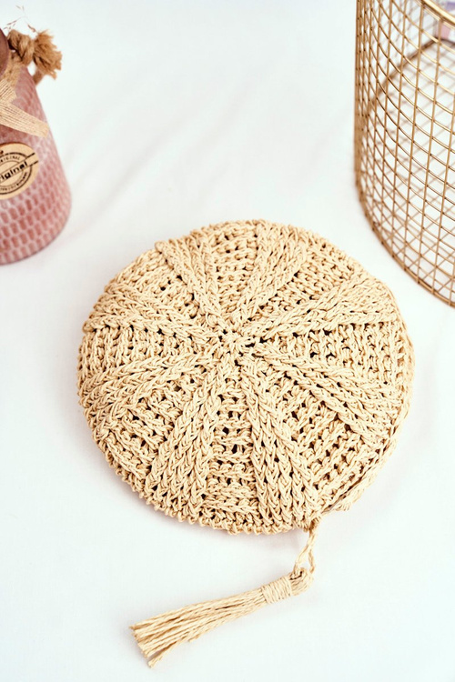 Boho béžová spletená kabelka