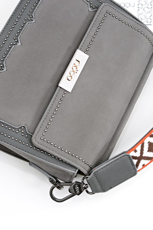 Dámska šedá kabelka so zirkónmi