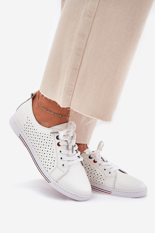 Kožené Poltopánky Dámske S.Barski LR51-587 Biely