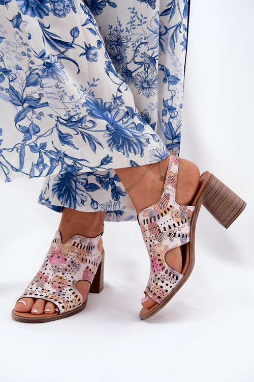 Dámské Sandály S Vzory Na Podpatku Multikolor Tosine