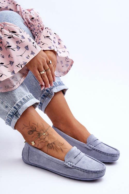 Dámské semišové mokasíny Modré Lenvie