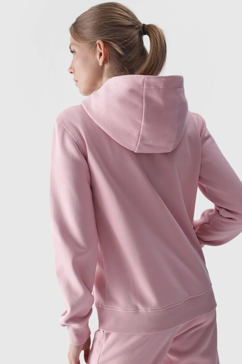 Dámska Mikina S Kapucňou Na Zips Bavlnená 4F Růžová 4FWMM00TSWSF1467-56S