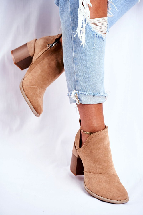 Dámske topánky na post béžovej rezanej meliori